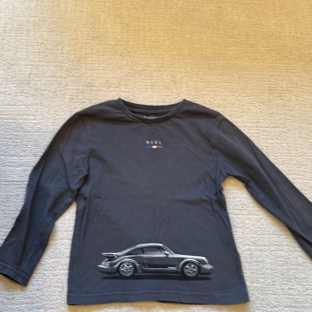 Mayoral Charcoal Long Sleeve Tee with Car Graphic